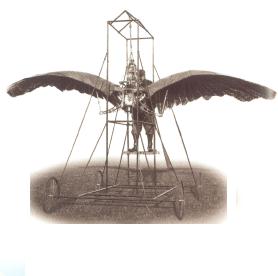 questa macchina ad ali battenti  stata realizzata  nel 1906 costruttore l'inglese Edward P.Frost era costituita da centinaia di piume di seta fatte a mano e mosse da un motore a benzina. Dal libro degli "AEREI"  Istituto De Agostini