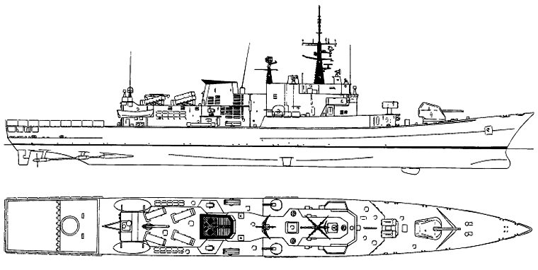 disegno schematico longitudinale della nave